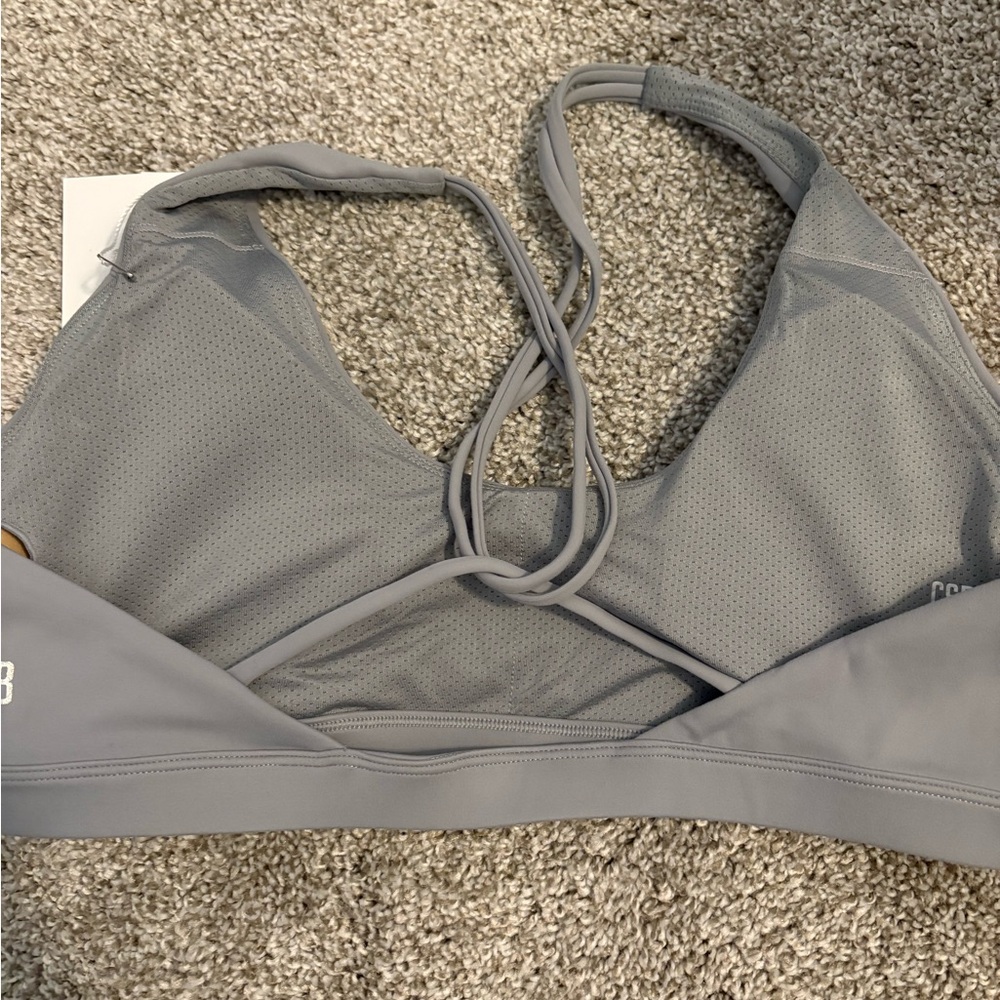 Crop shop boutique csb Gray Sports Bra xl nwt